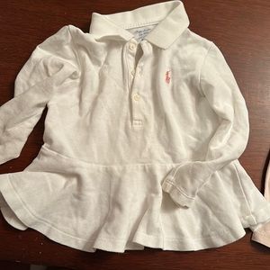 Ralph Lauren baby girl long sleeves polo white size 24 months